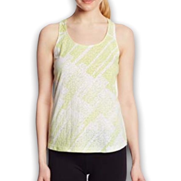 NWT ASICS Lime Green & White Tessa Burnout Racerback Tank Size XL - Picture 1 of 7
